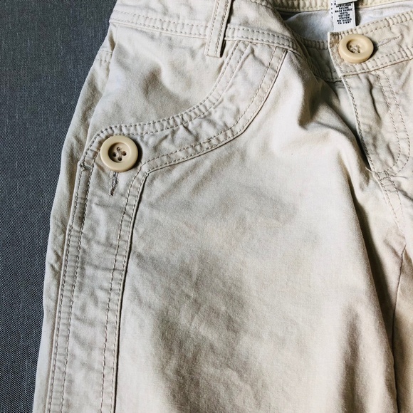 Banana Republic BEIGE Wide Leg Pants Bootcut Khaki Cotton Mid Rise Trousers Sz 0 - Picture 5 of 10